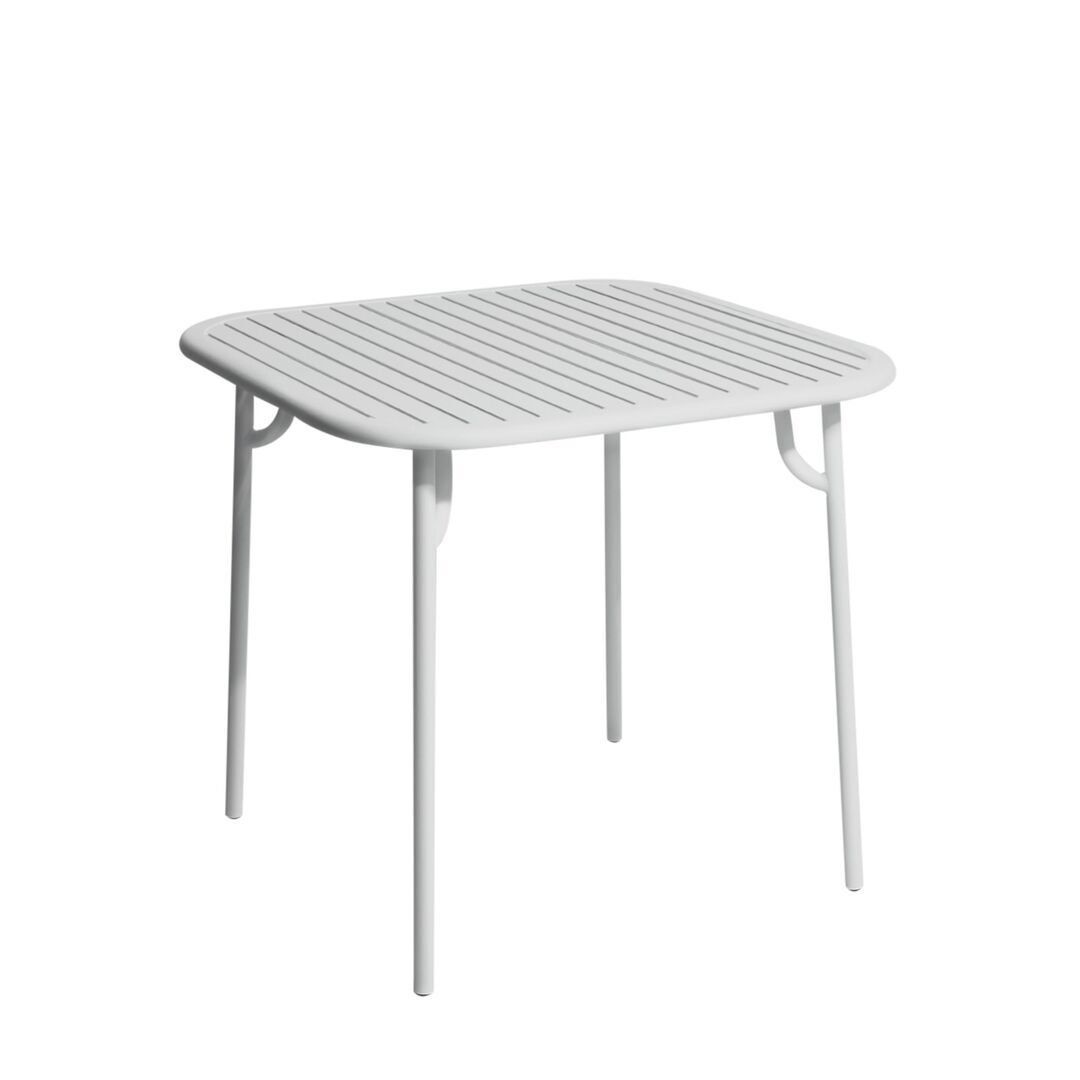 Petite Friture Quadratischer Lamellentisch Week-End von Petite Friture Pearl grey