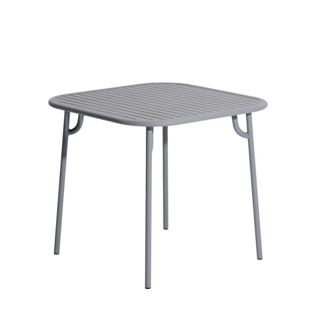 Petite Friture Quadratischer Lamellentisch Week-End von Petite Friture Stone grey