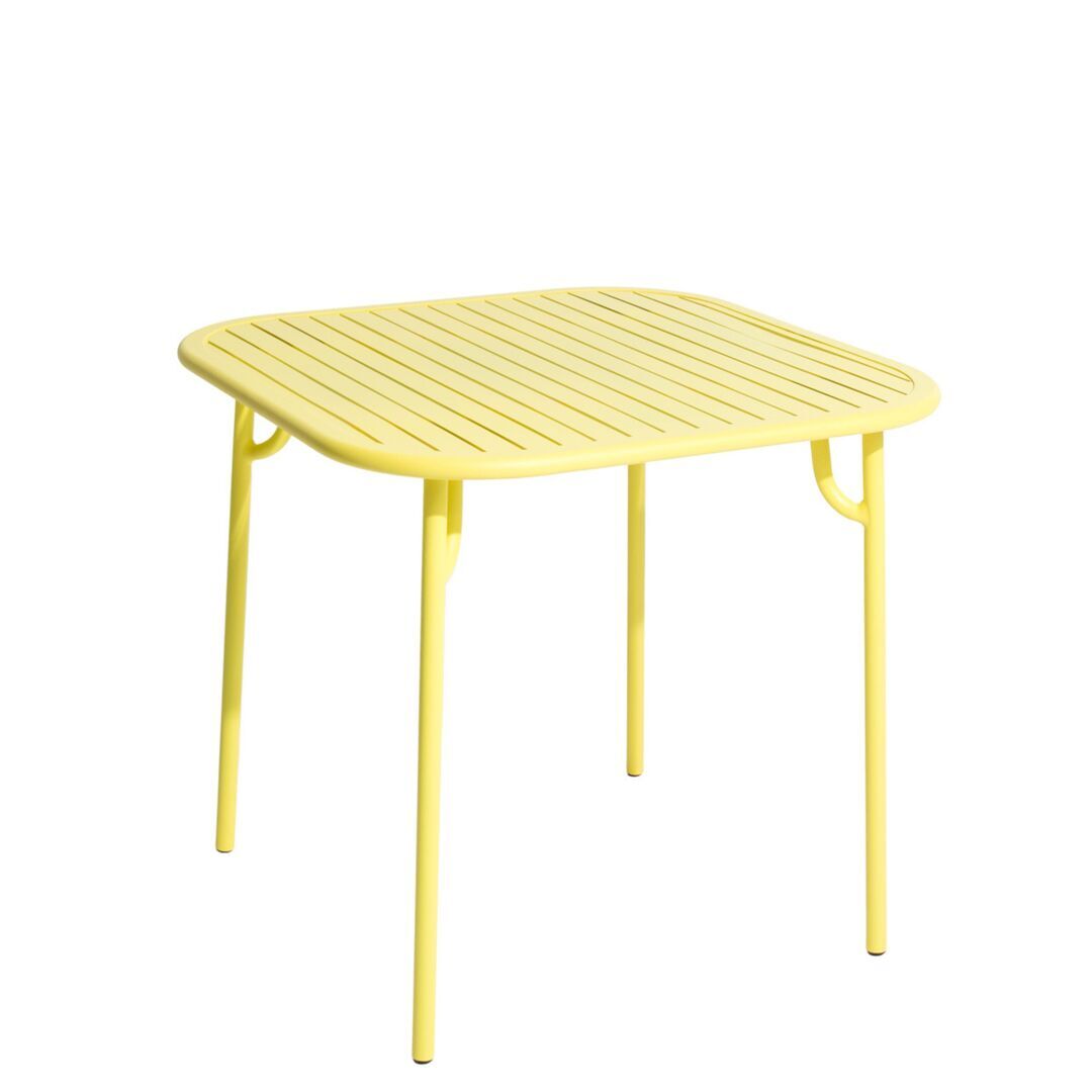 Petite Friture Quadratischer Lamellentisch Week-End von Petite Friture Yellow