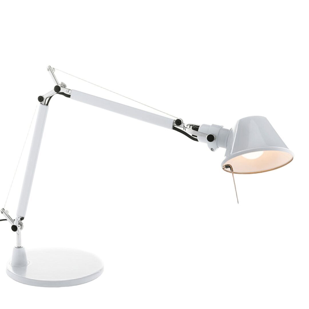 Artemide Tischleuchte Tolomeo Micro mit Fuß von Artemide Weiss Hochglanz