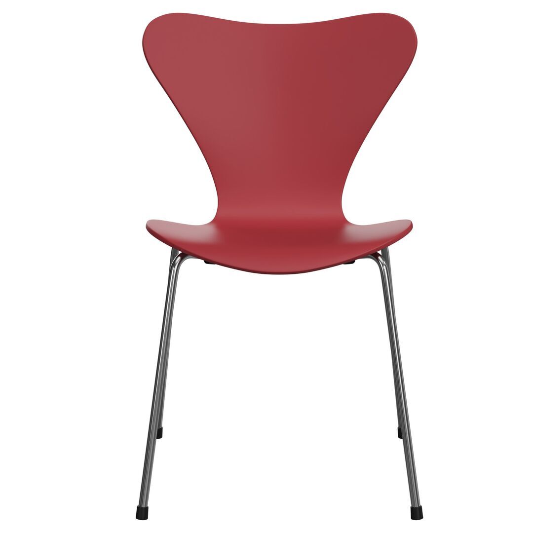 Fritz_Hansen_Stuhl_Serie_7_in_Furnier_lackiert_100_Rot