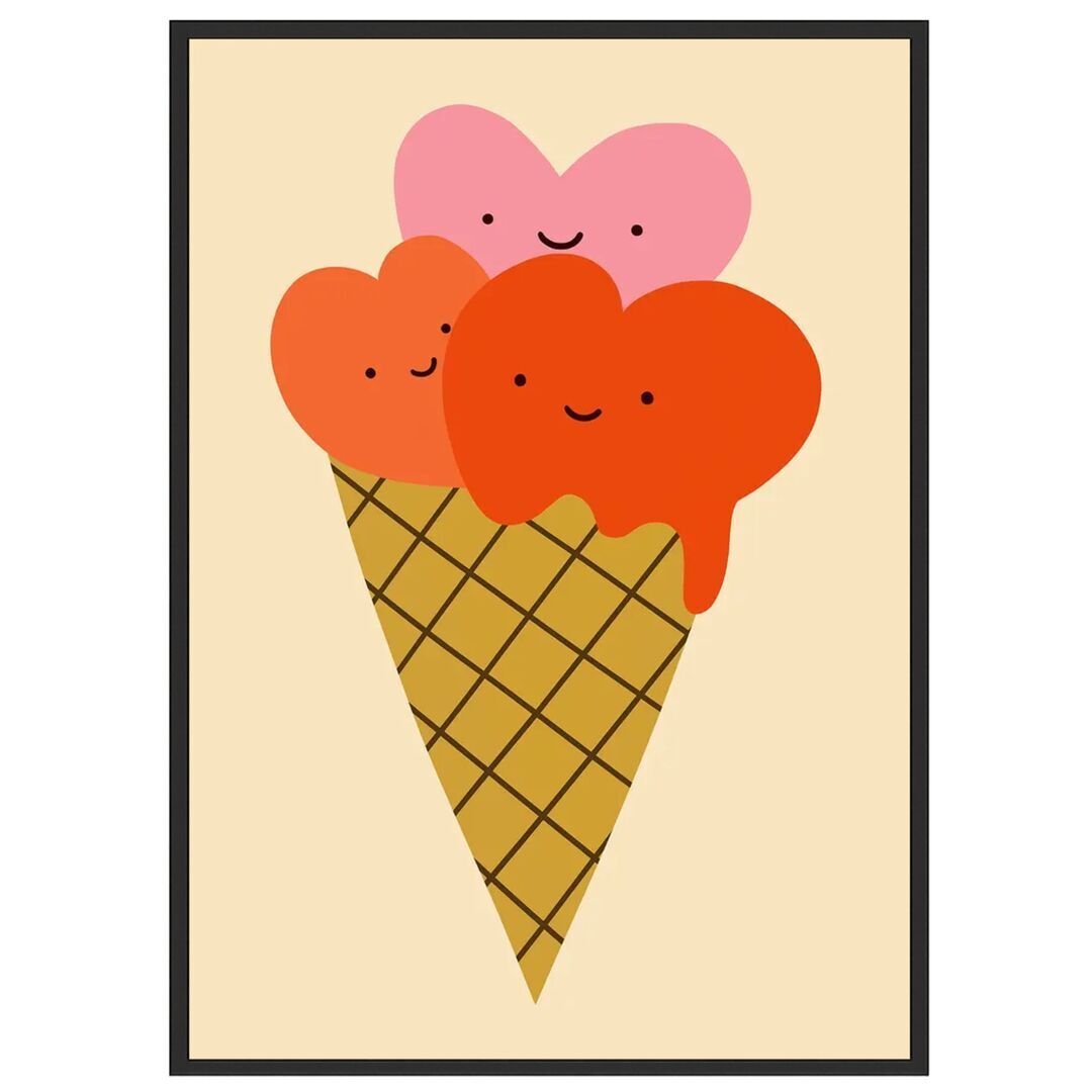 Gemälde Hearts Icecream von Paper Collective