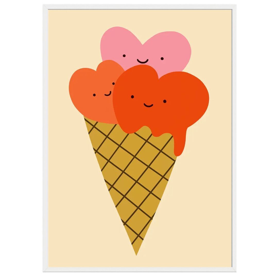 Gemälde Hearts Icecream von Paper Collective