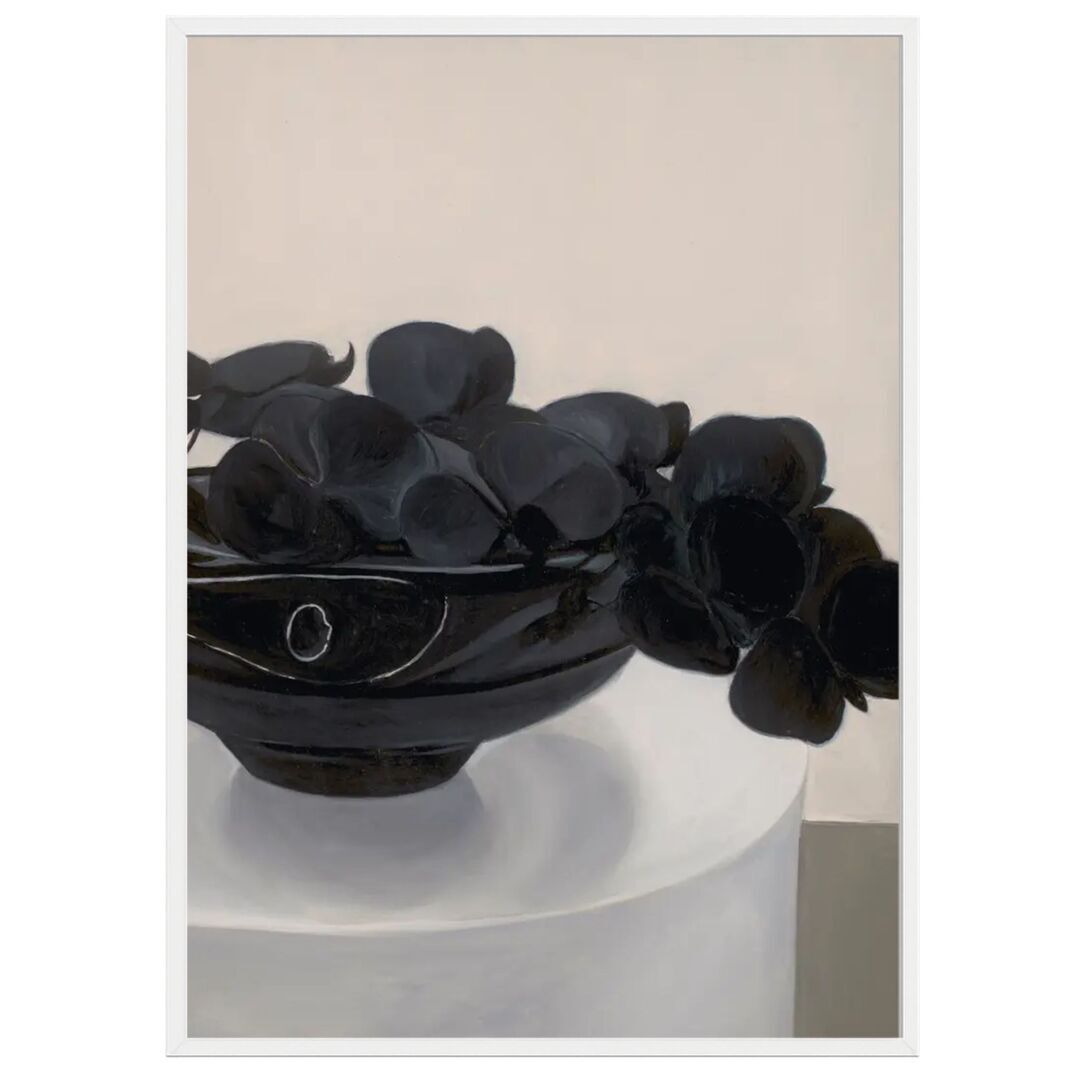 Gemälde Black Flowers in a Vase von Paper Collective