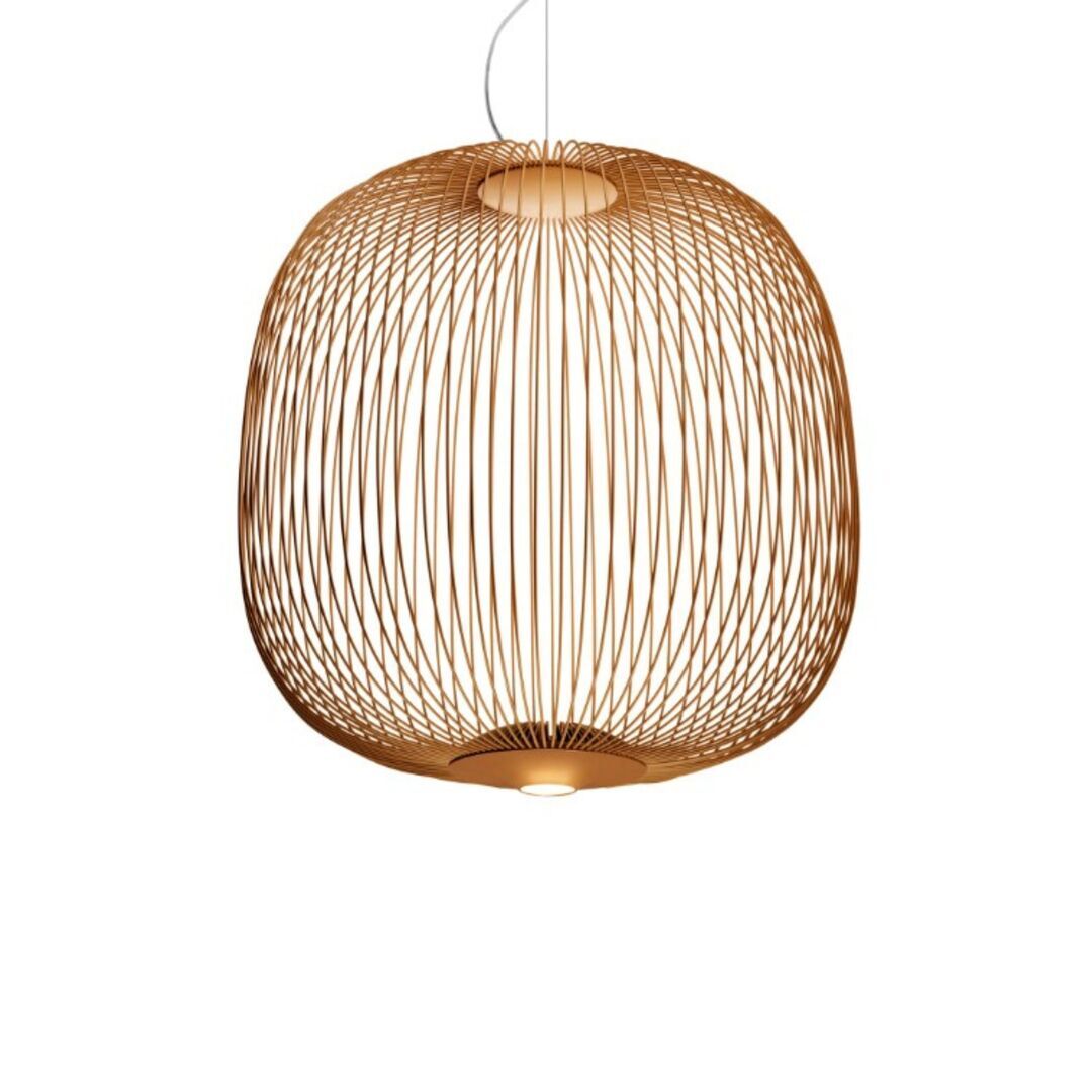 Foscarini  Pendelleuchte Spokes 2 von Foscarini Bluetooth - Casambi App, Kupfer, Gross