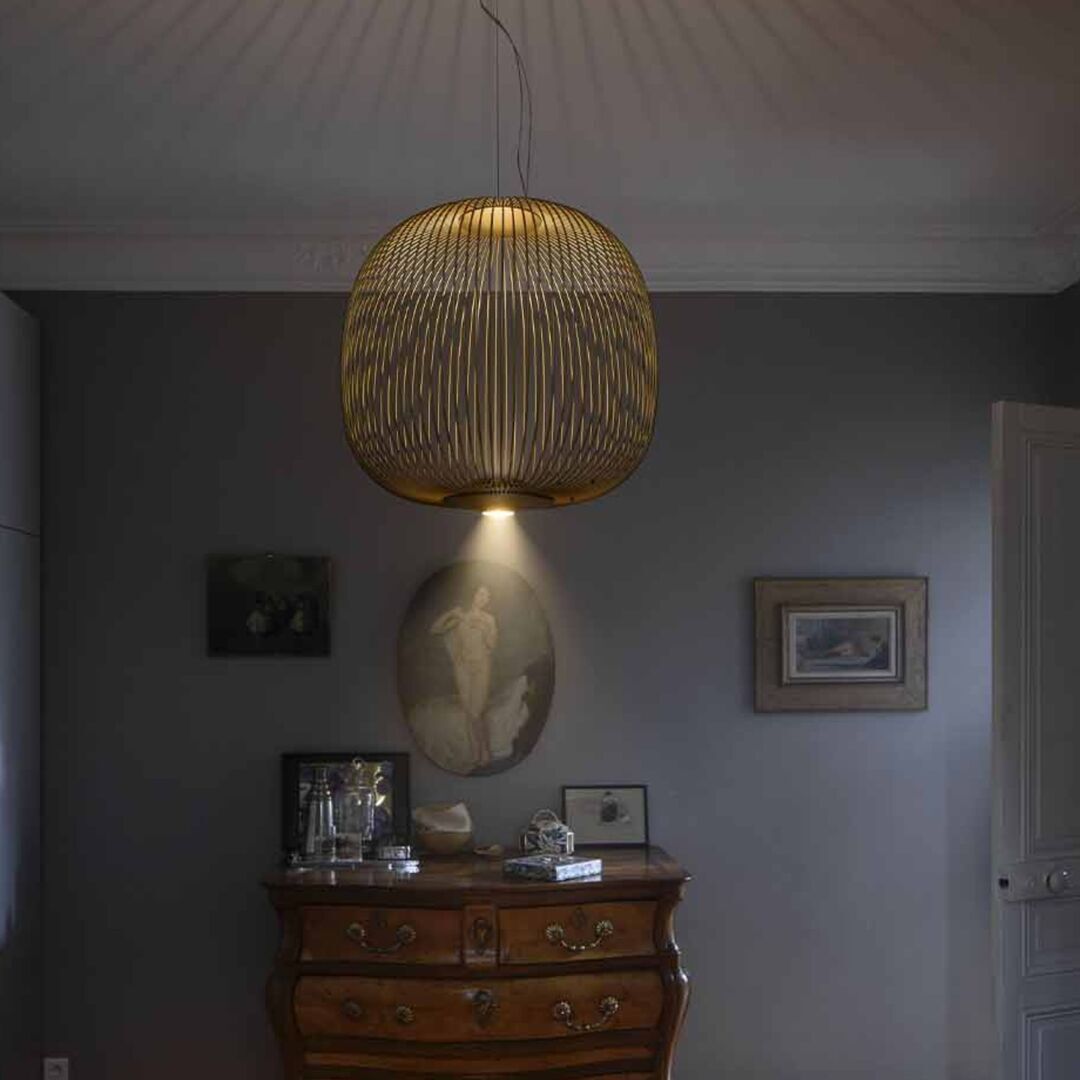 Foscarini  Pendelleuchte Spokes 2 von Foscarini Bluetooth - Casambi App, Gold, Mittel-2