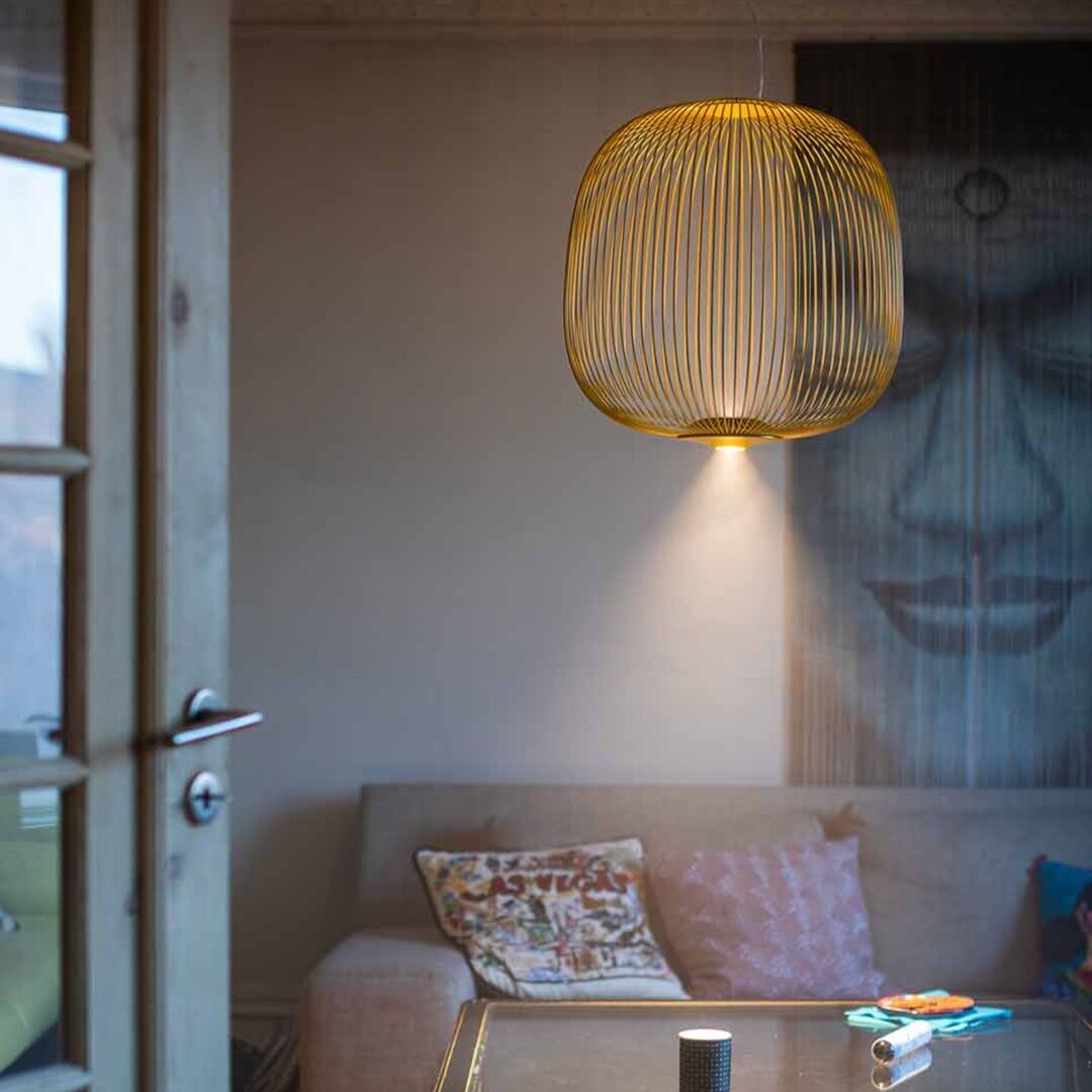 Foscarini  Pendelleuchte Spokes 2 von Foscarini Bluetooth - Casambi App, Gold, Mittel-1