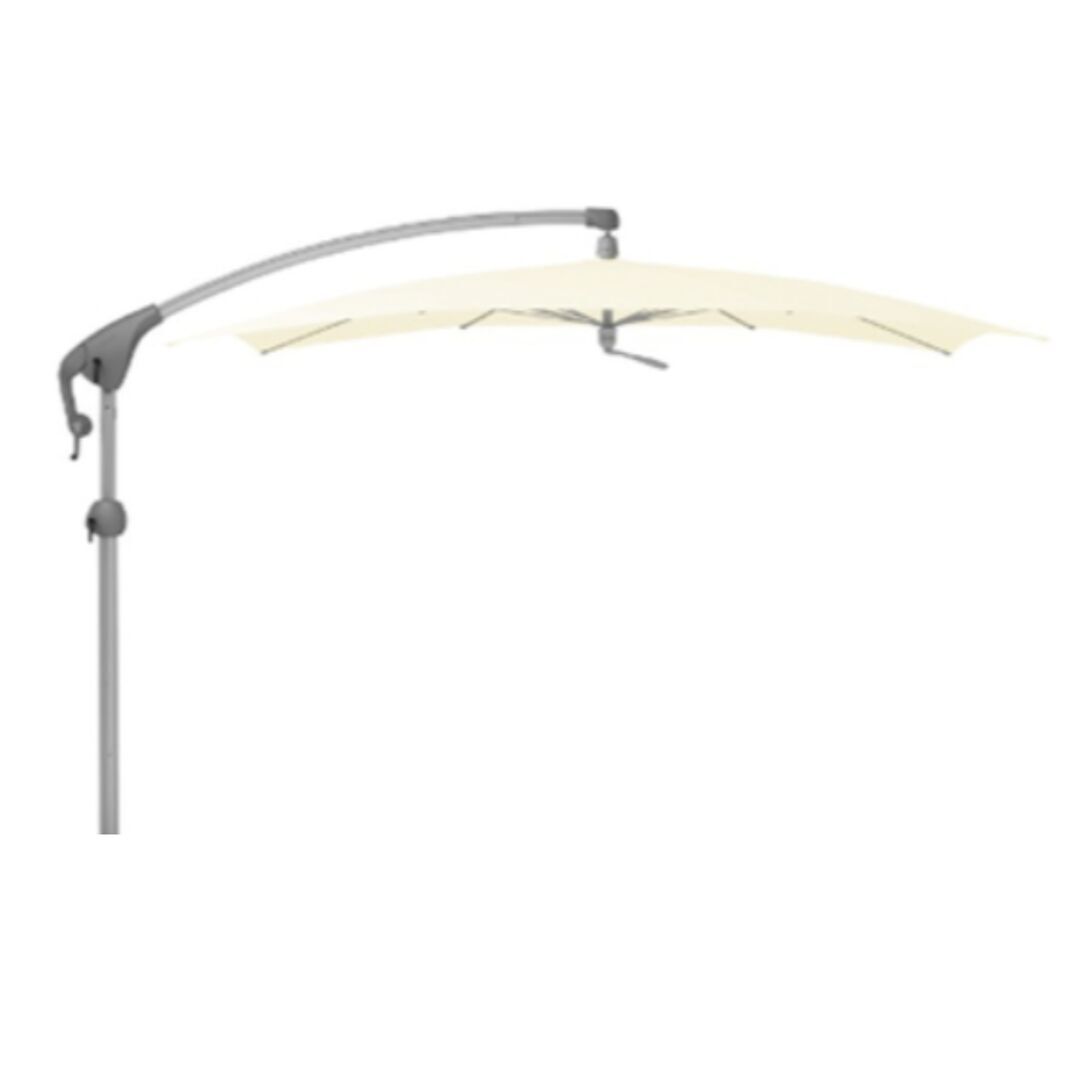 Glatz Sonnenschirm 'Pendalex P+' 285 × 230 cm, Ivory 649, Natureloxiert