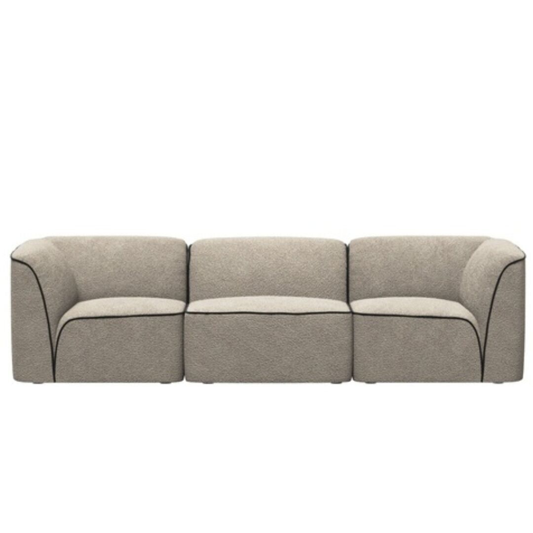 Woud 3 Sitzer Sofa Flora von Woud Natural bouclé 01 - Alpine