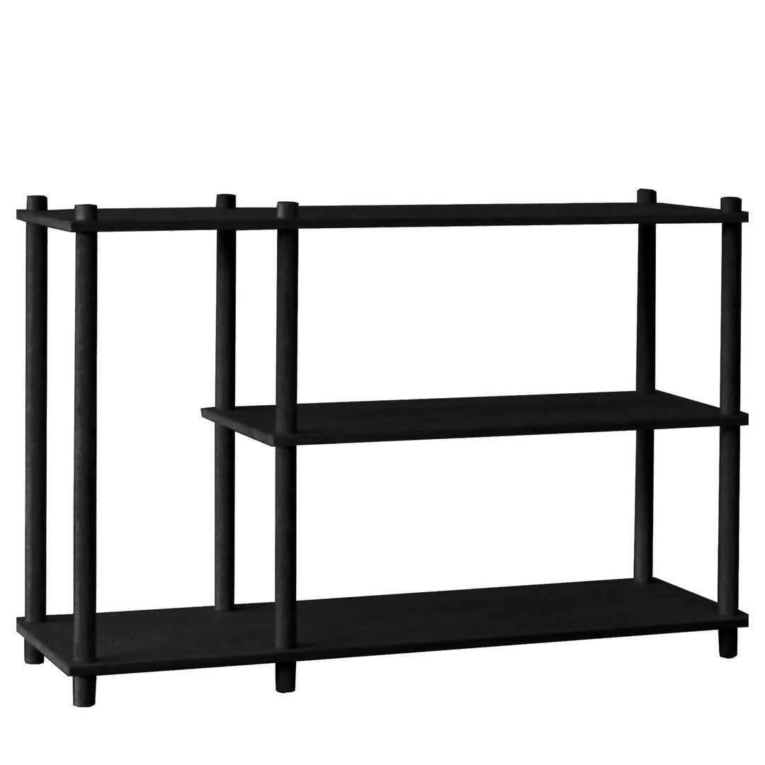 Woud Woud Elevate Shelving System 3 Schwarz Eiche lackiert