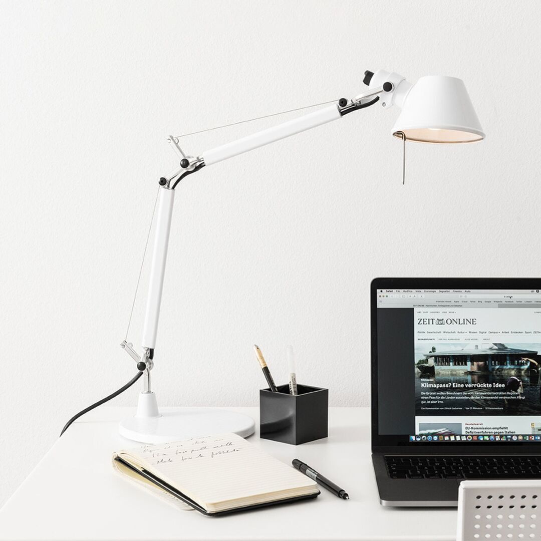 Artemide Tolomeo Micro mit Fuss von Artemide Glänzendes Weiss-2