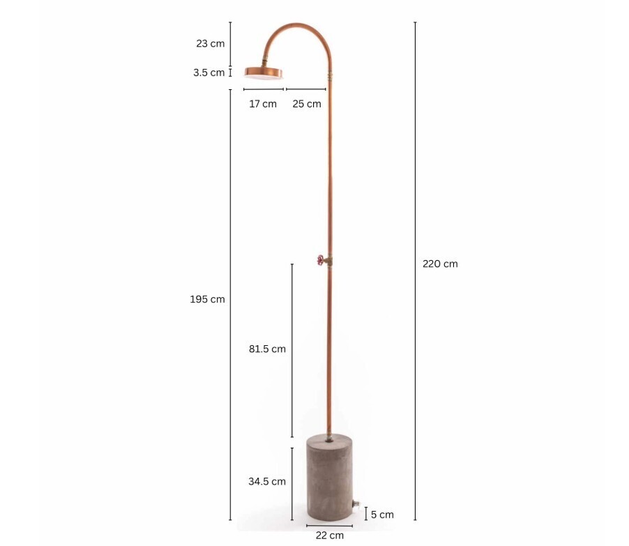 Seletti Outdoor Dusche Aquart Lux von Seletti Copper