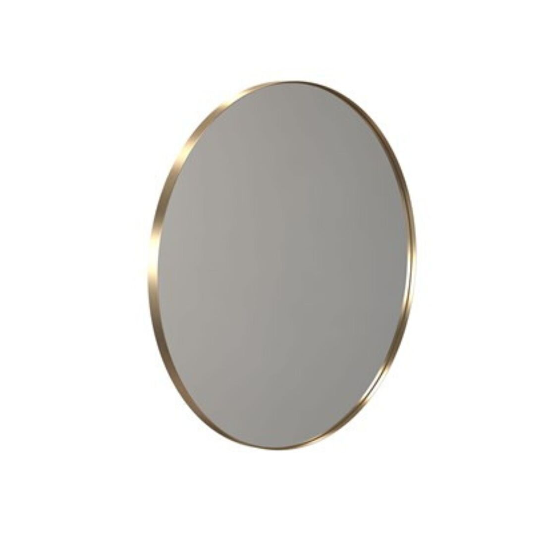 Frost Runder UNU Spiegel von Frost Gold Gebürstet,  Ø: 80 cm