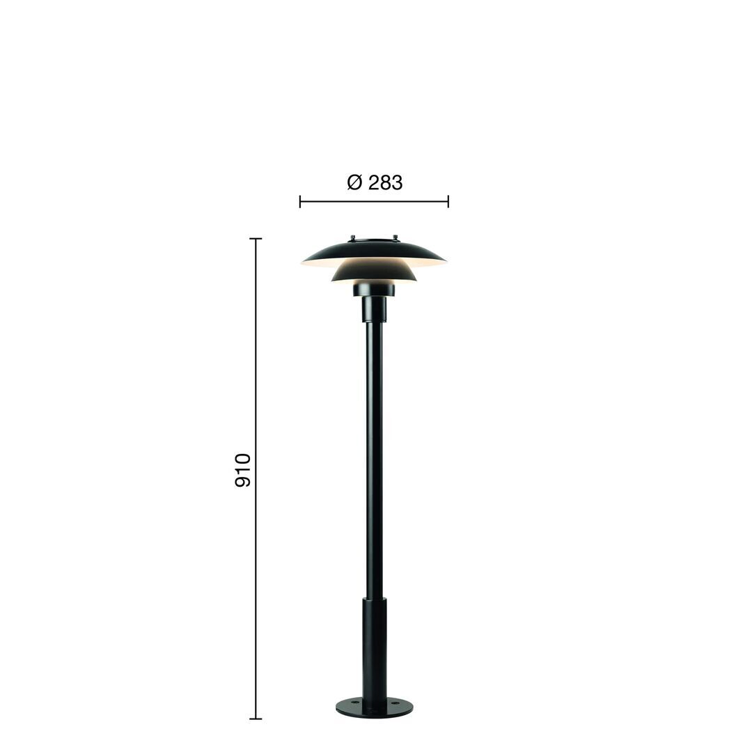 Louis Poulsen  Stehleuchte PH 3-2½ Bollard von Louis Polsen Schwarz, H: 91 cm-1