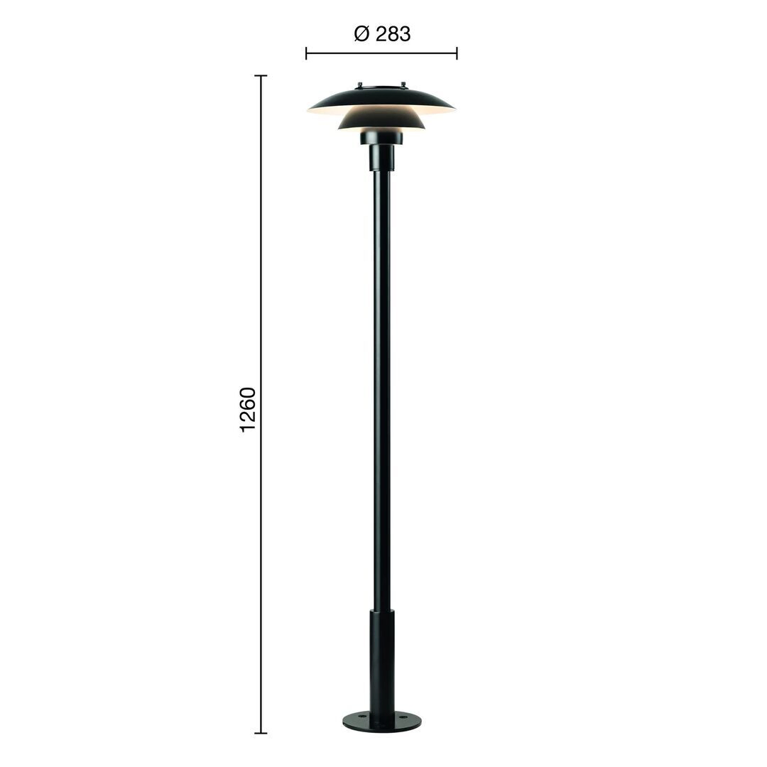 Louis Poulsen  Stehleuchte PH 3-2½ Bollard von Louis Polsen Schwarz, H: 126 cm-1