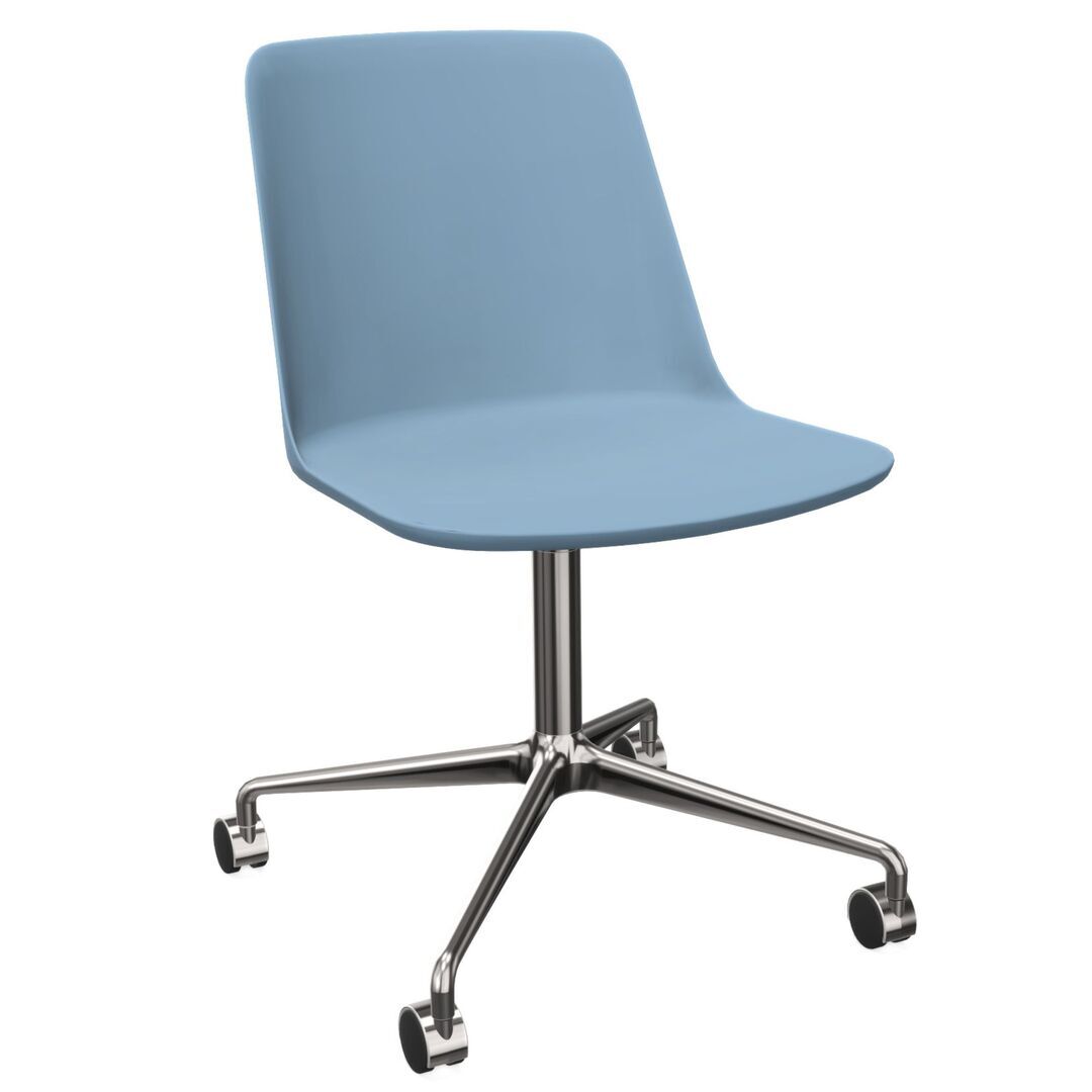 &Tradition Stuhl Rely HW21 von &Tradition Hellblau, Aluminium poliert