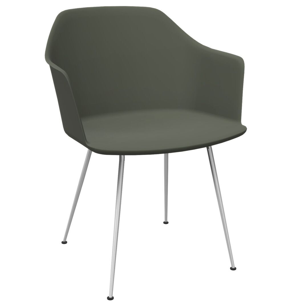 &Tradition Esszimmerstuhl Rely HW33 von &Tradition Bronze Green, Chromstahl