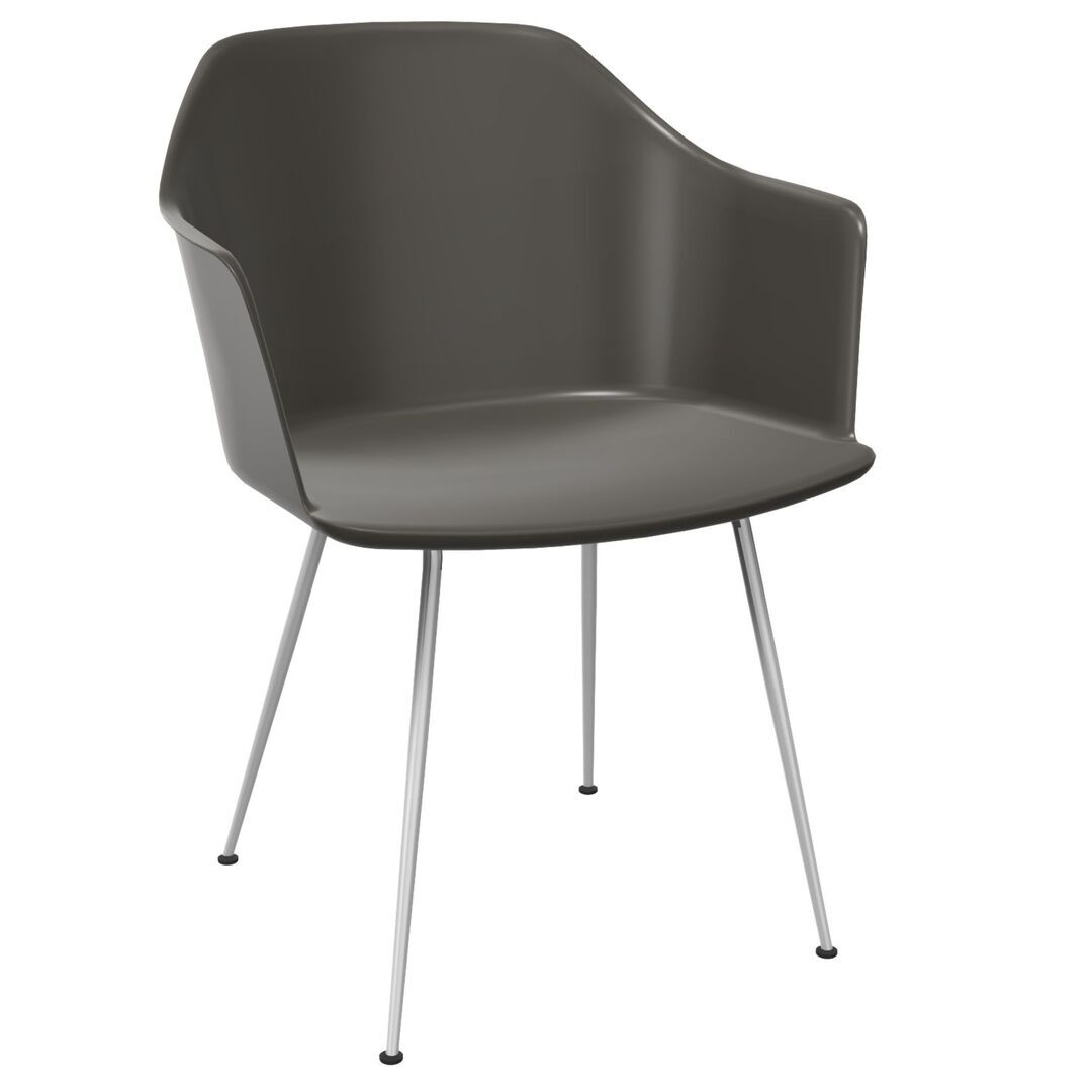&Tradition Esszimmerstuhl Rely HW33 von &Tradition Steingrau, Chromstahl