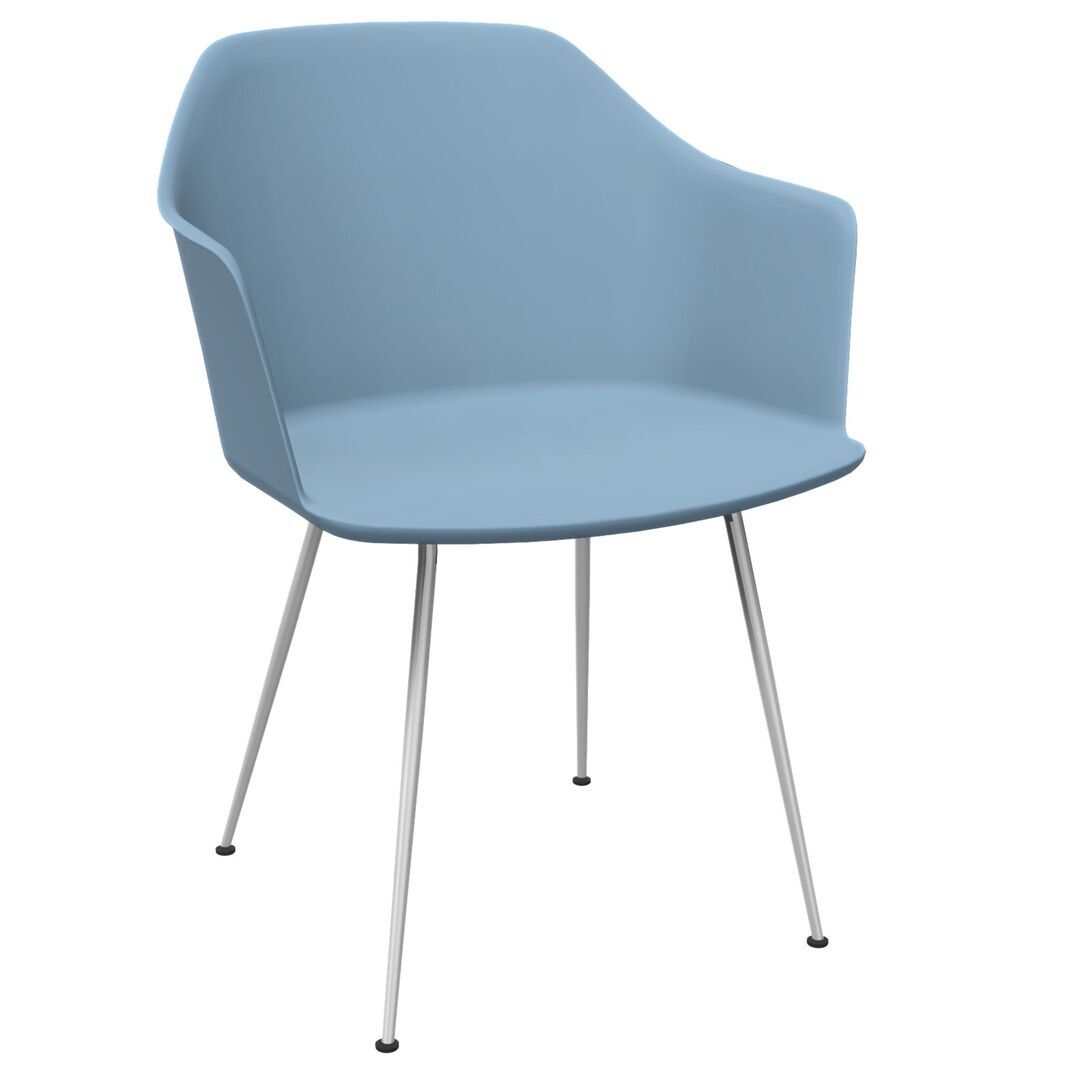 &Tradition Esszimmerstuhl Rely HW33 von &Tradition Hellblau, Chrome
