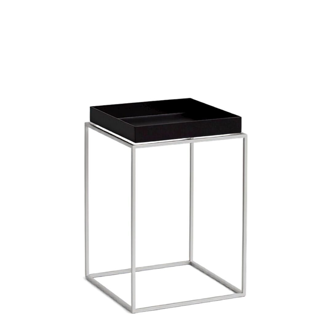 HAY Living Tray Table Schwarz silikonbeschichtet, B: 30 cm / T: 30 cm / H: 44 cm