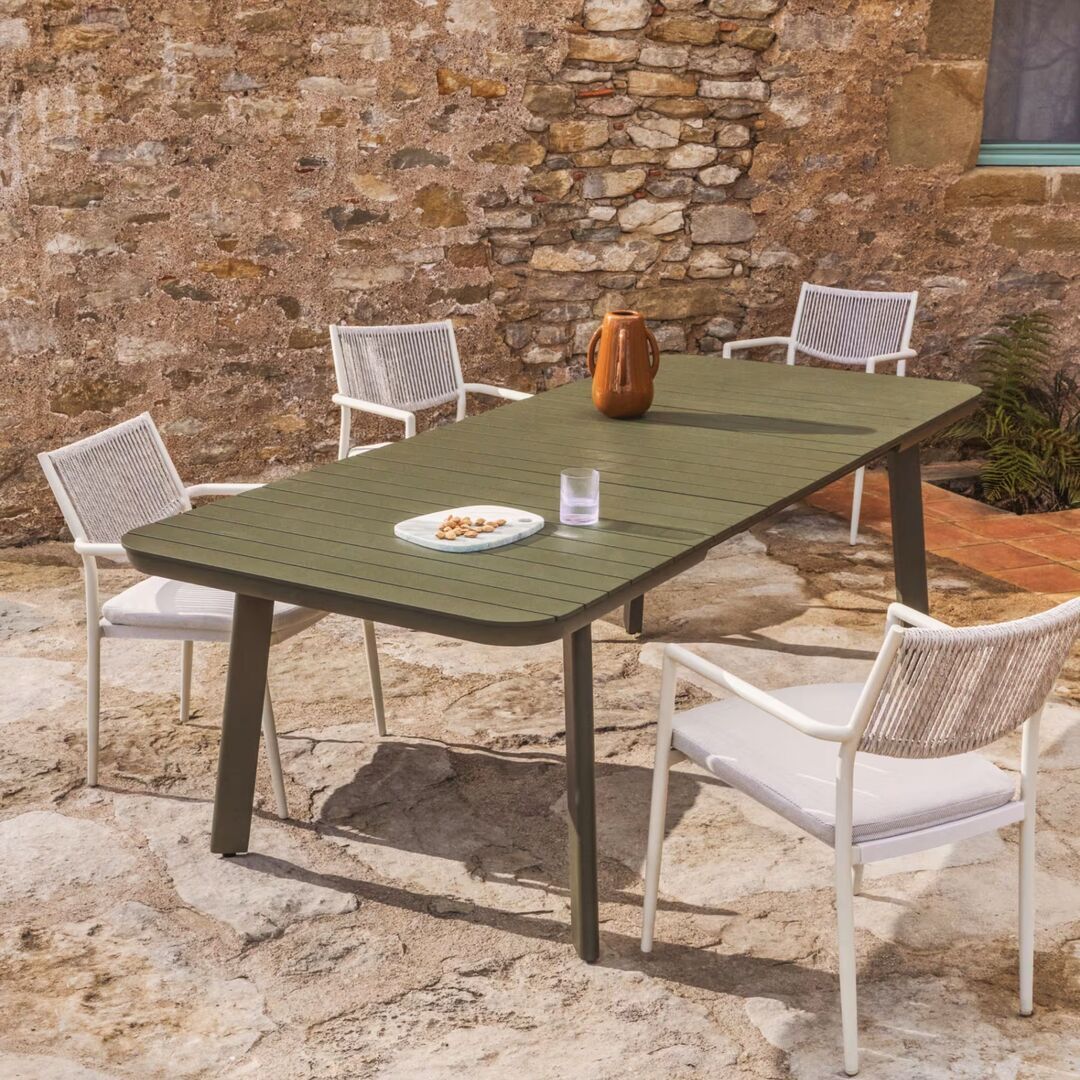 Kave Home Ausziehbarer Outdoor Tisch Izola von Kave Home B: 185 - 235 cm, Grün