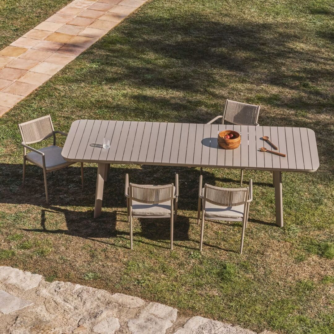 Kave Home Ausziehbarer Outdoor Tisch Izola von Kave Home B: 220 - 280 cm, Taupe