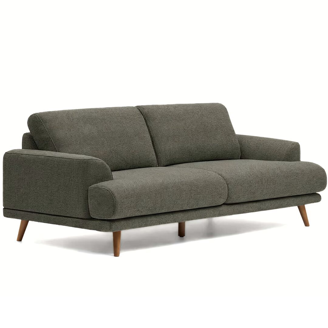 Kave Home 2-Sitzer Sofa Karin in Chenille von Kave Home Walnuss / Austin - Dunkelgrün