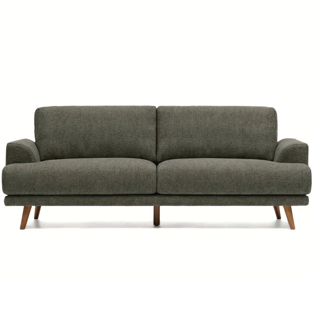 Kave Home 2-Sitzer Sofa Karin in Chenille von Kave Home Walnuss / Austin - Dunkelgrün