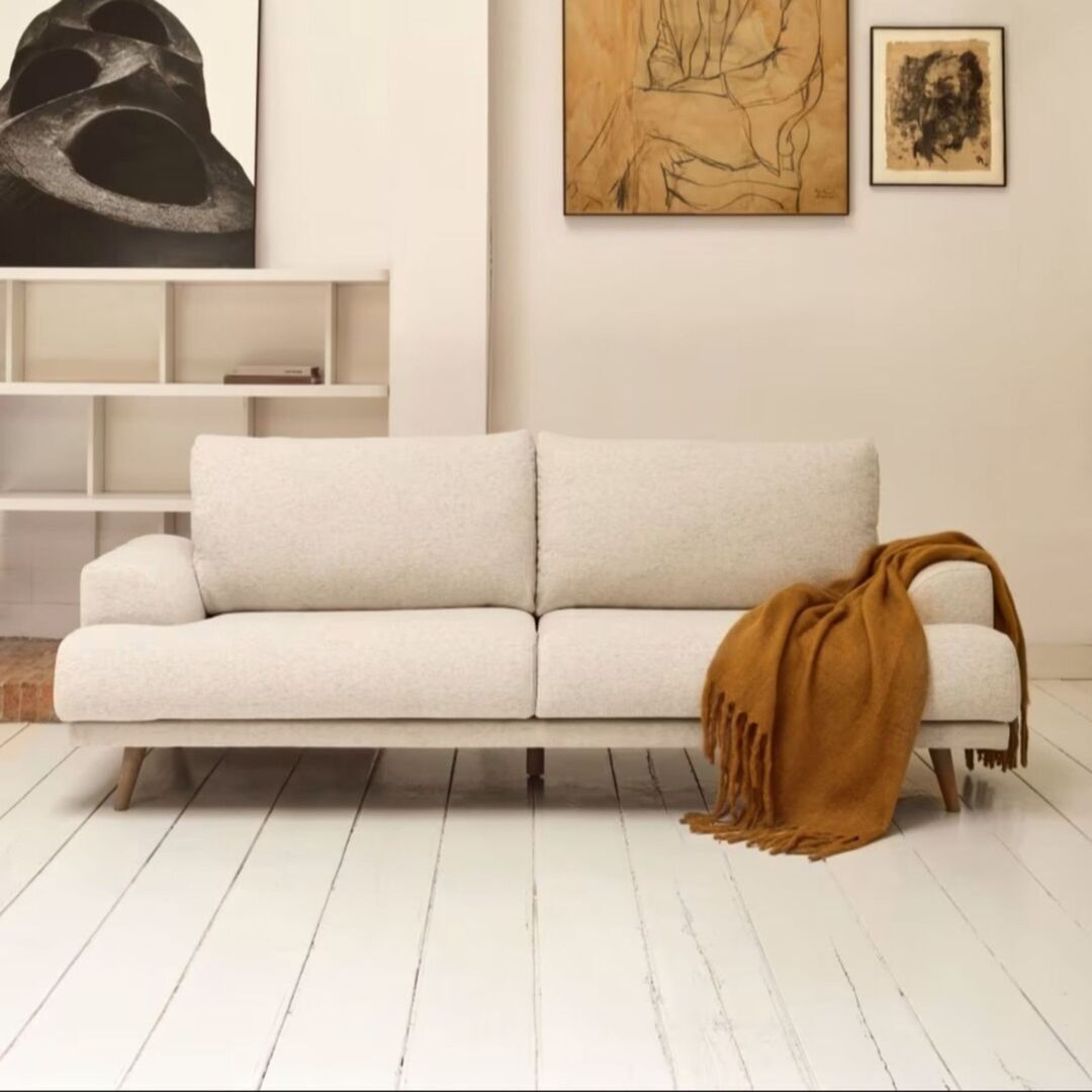 Kave Home 2-Sitzer Sofa Karin in Chenille von Kave Home BeigeKave Home 2-Sitzer Sofa Karin in Chenille von Kave Home Beige
