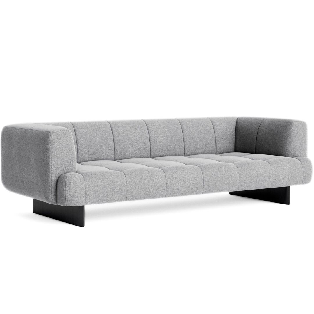 HAY Living 3 Sitzer Sofa Quilton Lift von Hay Hallingdal - 130 / Eiche Schwarz Lackiert