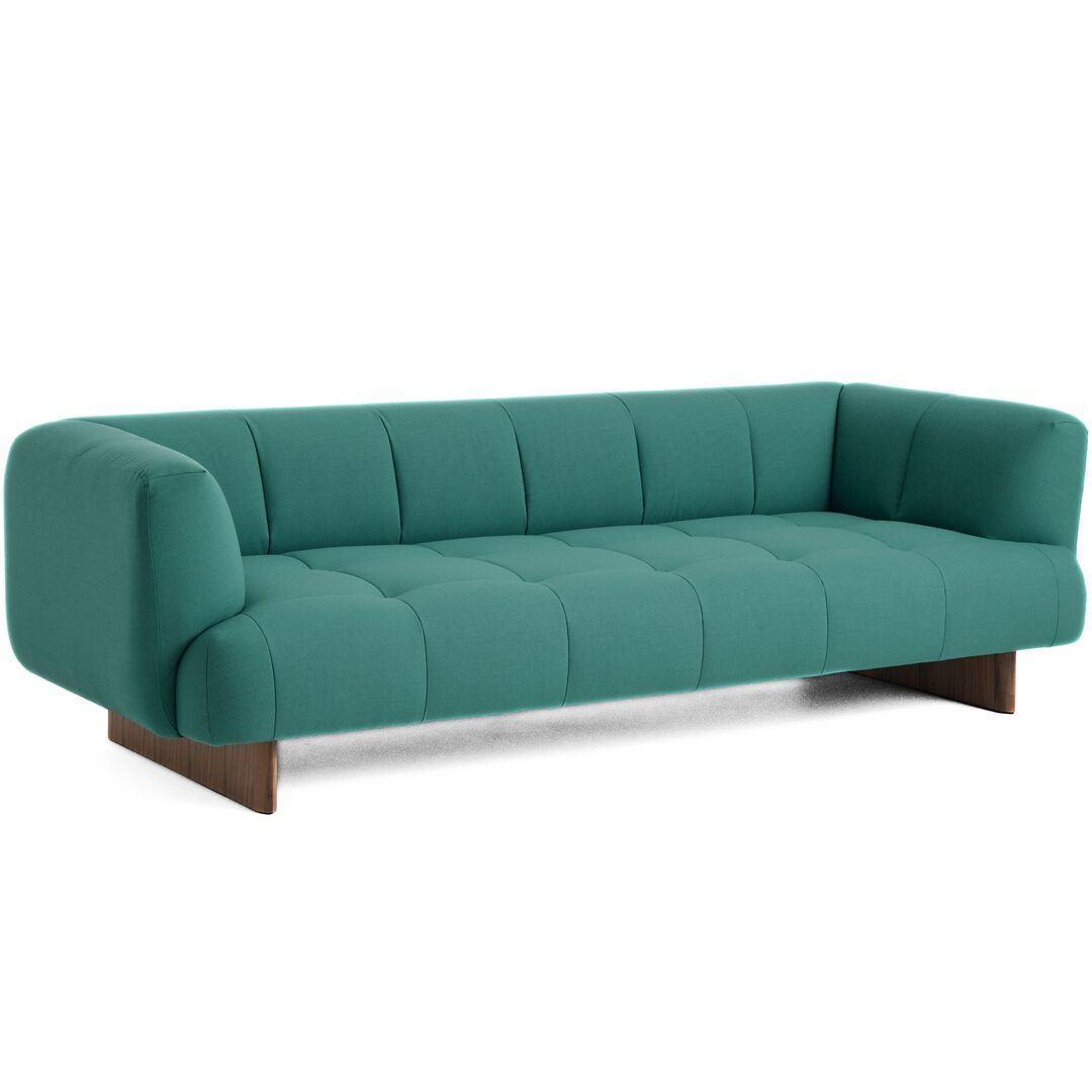 HAY Living 3 Sitzer Sofa Quilton Lift von Hay Naveli - 953 / Walnuss Lackiert