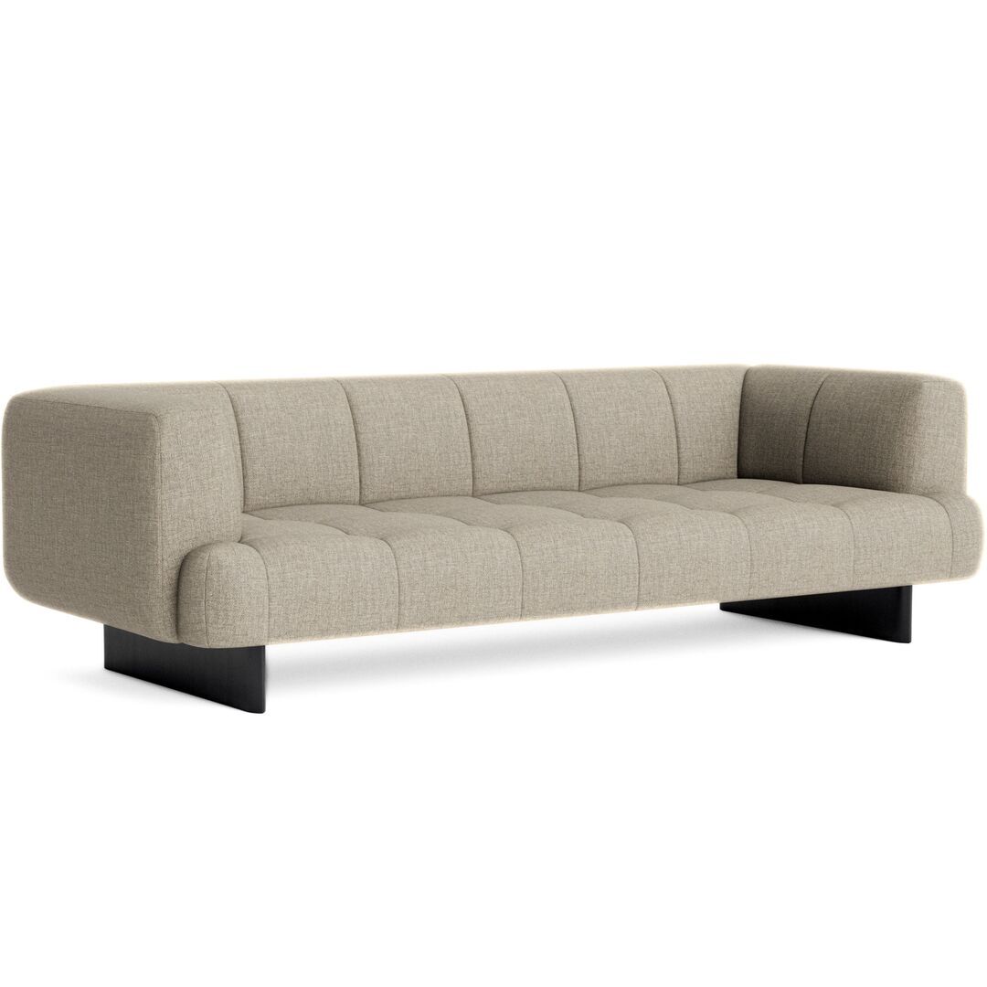 HAY Living 3 Sitzer Sofa Quilton Lift von Hay Tadao - 720 / Eiche Schwarz Lackiert