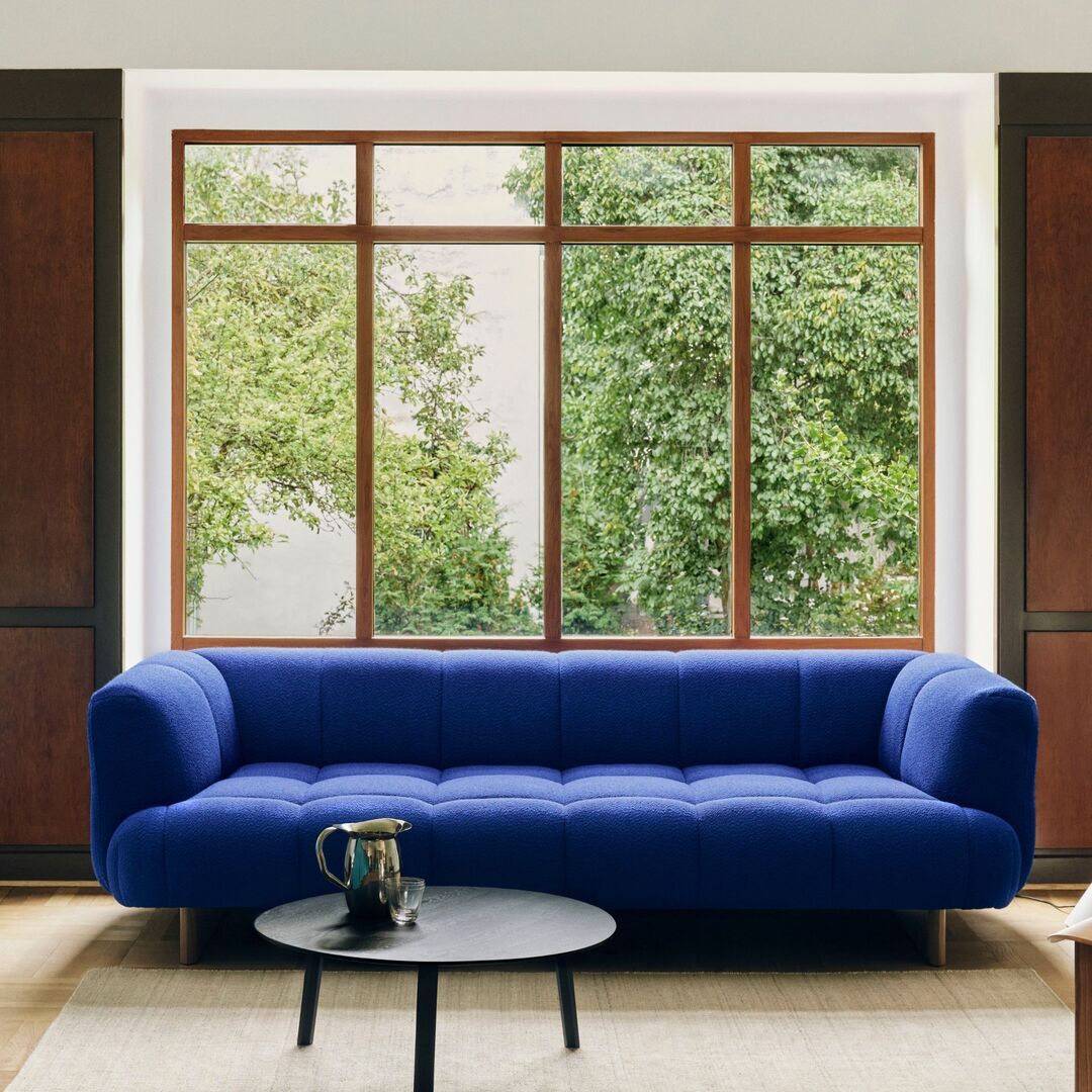 HAY Living 3 Sitzer Sofa Quilton Lift von Hay Tadao - 720 / Eiche Schwarz Lackiert