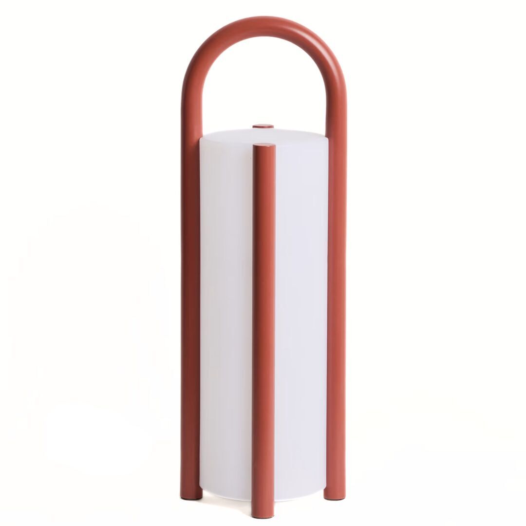 Kave Home Grosse tragbare Tischlampe Leros von Kave Home Rot