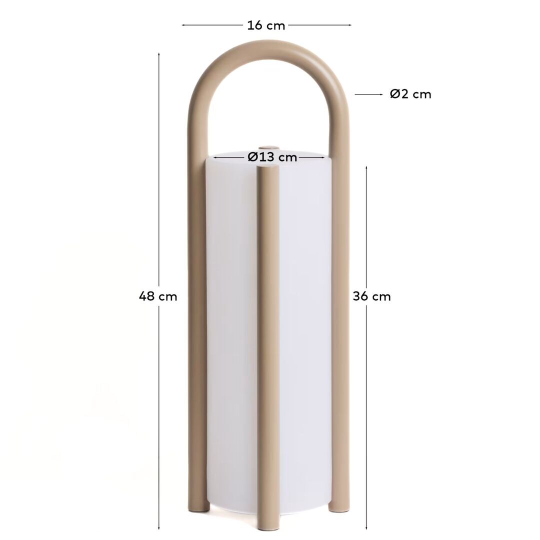 Kave Home Grosse tragbare Tischlampe Leros von Kave Home Taupe