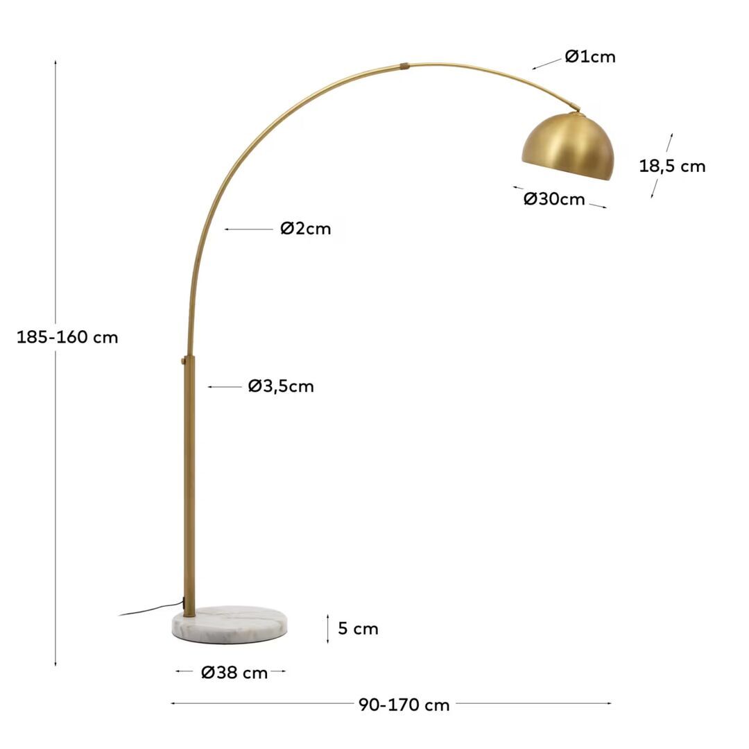 Kave Home Stehleuchte Madali von Kave Home Brass / Marmor weiss
