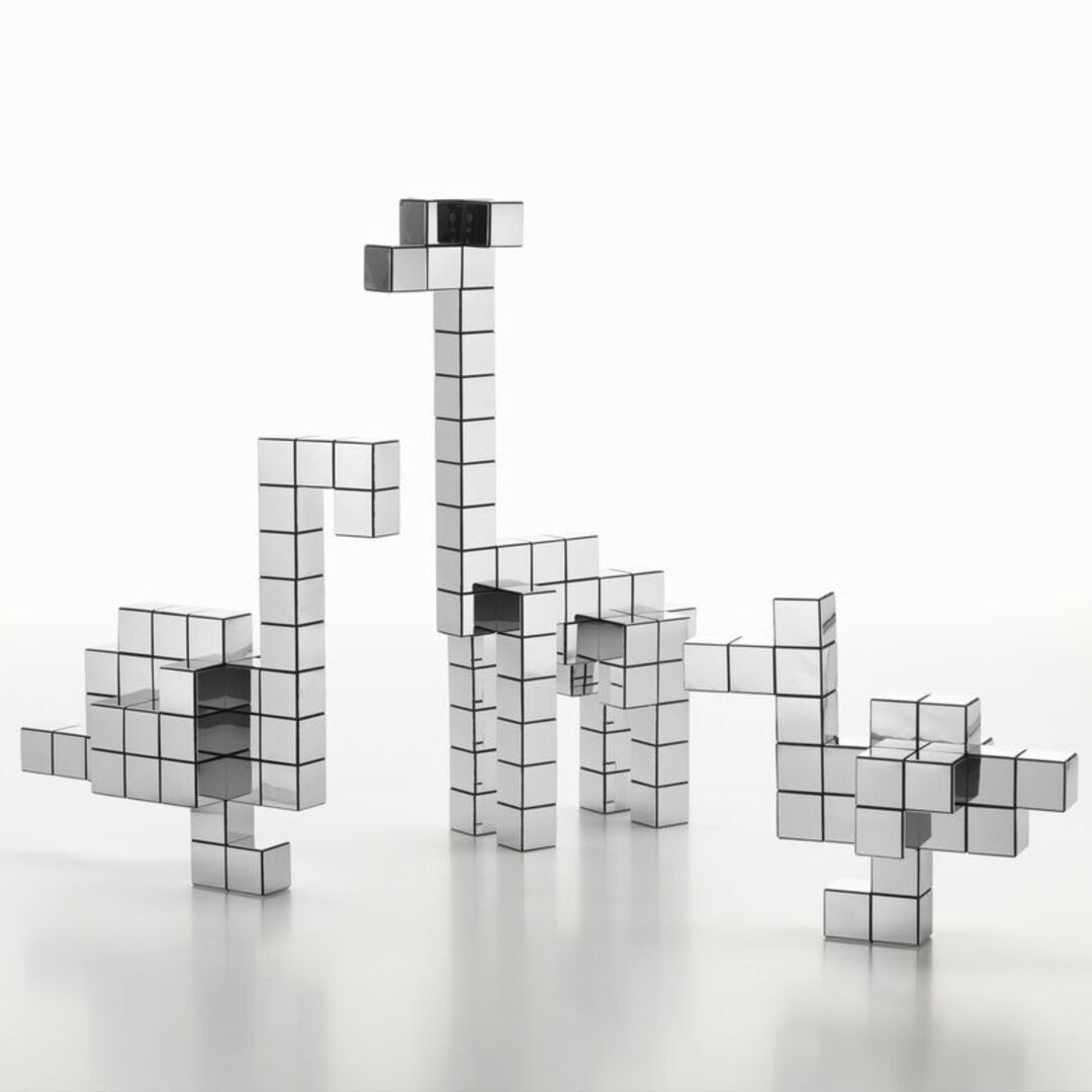 Modulares System Panton Cubes Flamingo in Chrom von Vitra
