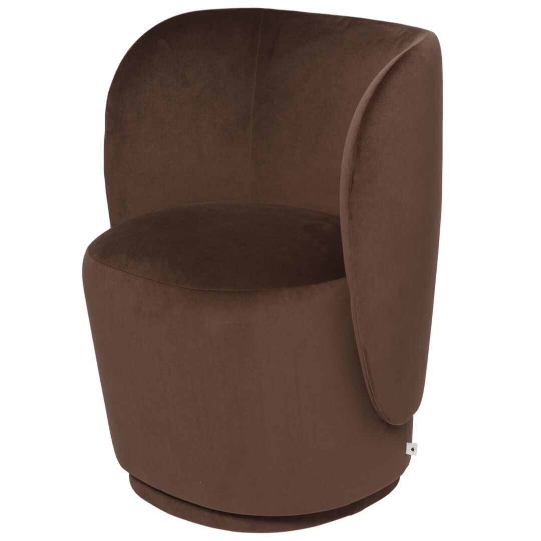 Ferm Living Drehbarer Lounge Chair Rico Club von Ferm Living Coffee 46  - Rich Velvet