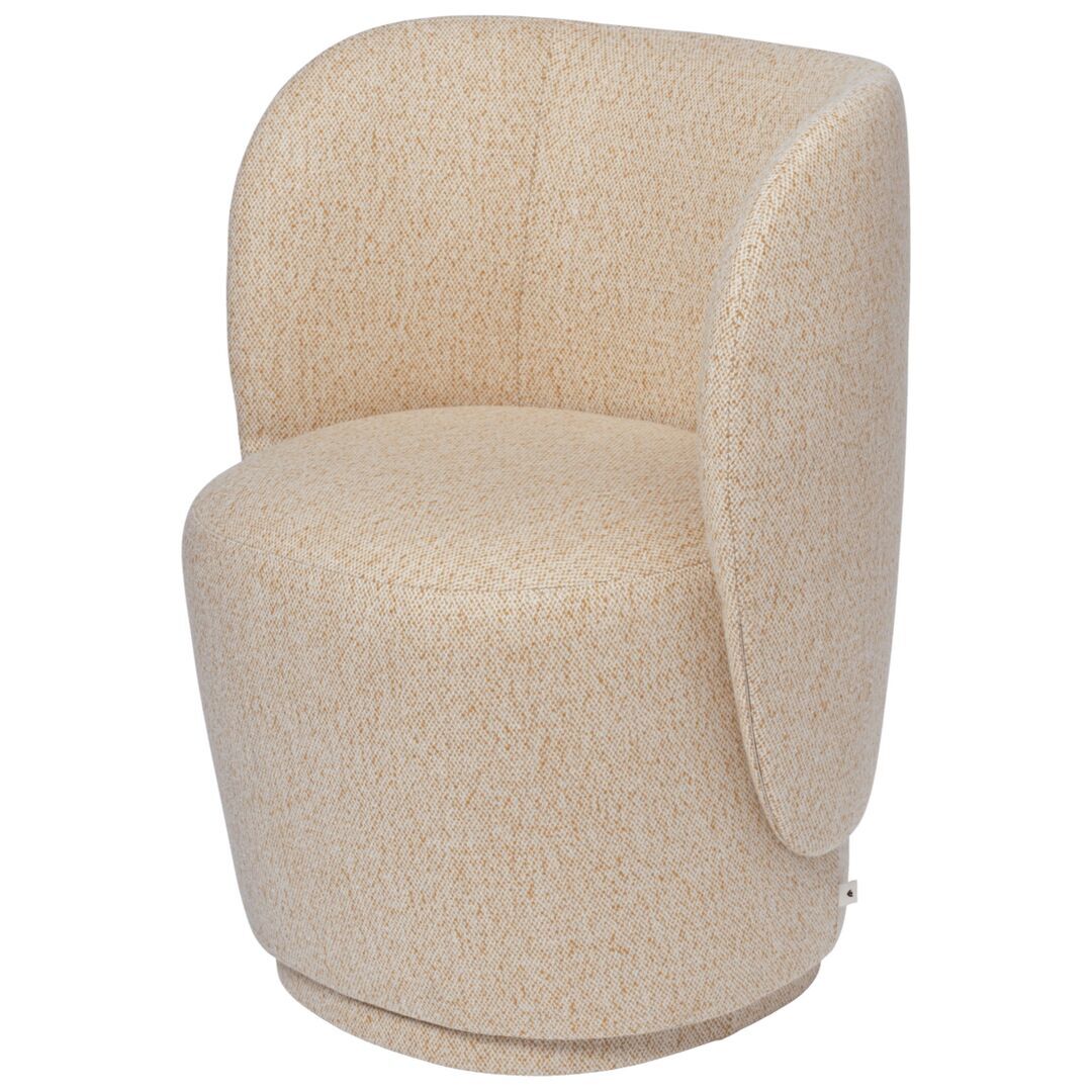 Ferm Living Drehbarer Lounge Chair Rico Club von Ferm Living Off White / Honey - Vanir