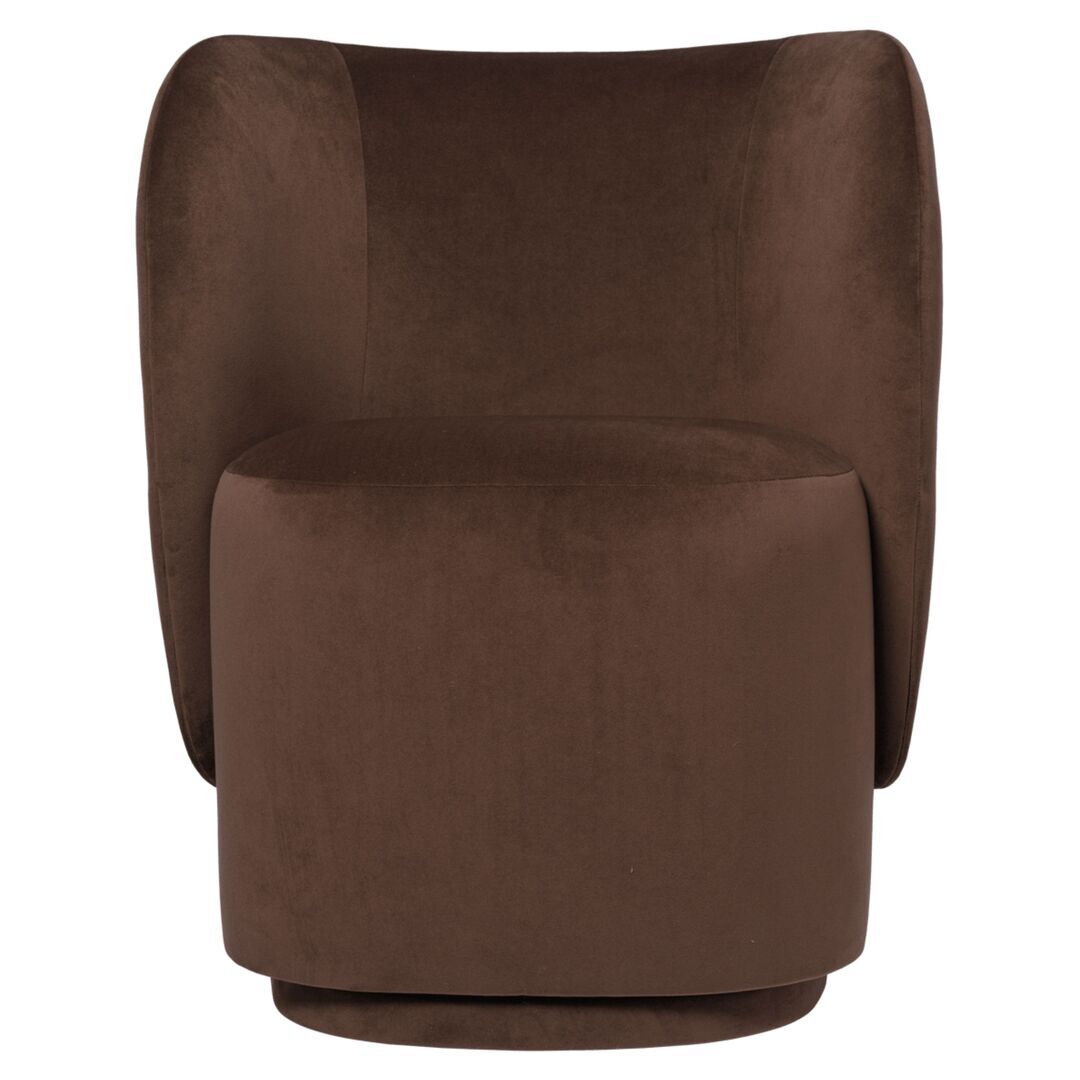 Ferm Living Drehbarer Lounge Chair Rico Club von Ferm Living Black / Honey - Vanir