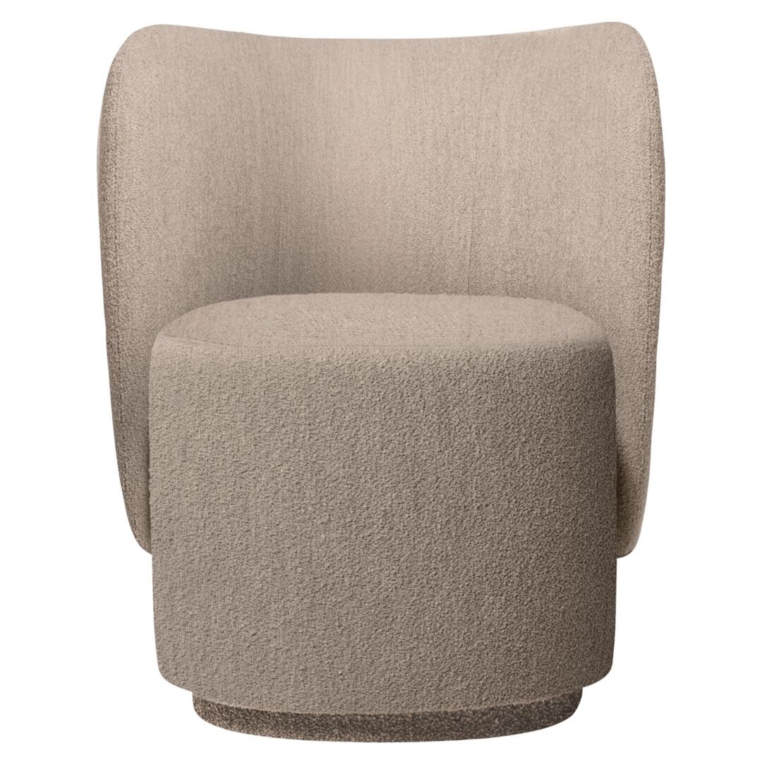 Ferm Living Drehbarer Lounge Chair Rico Club von Ferm Living Black / Honey - Vanir