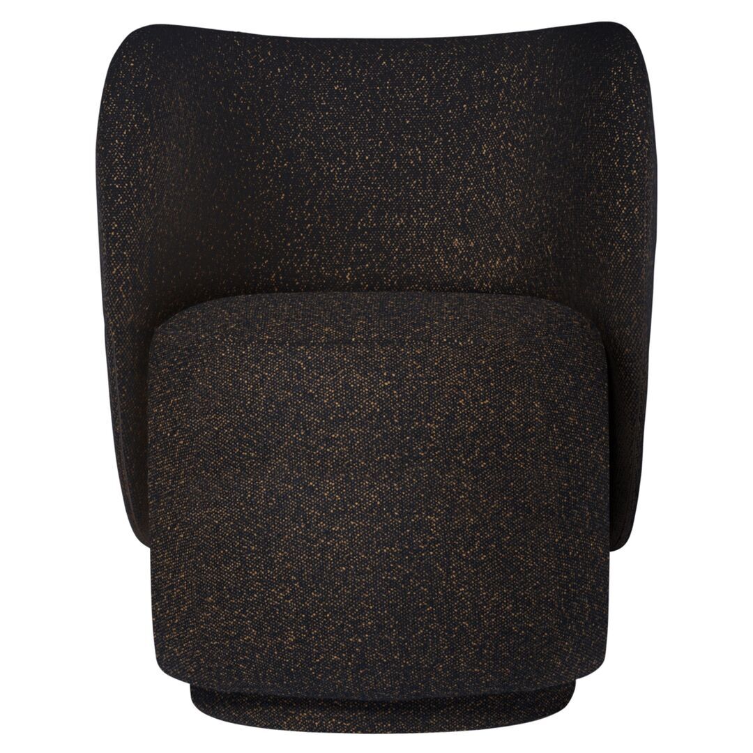Ferm Living Drehbarer Lounge Chair Rico Club von Ferm Living Black / Honey - Vanir