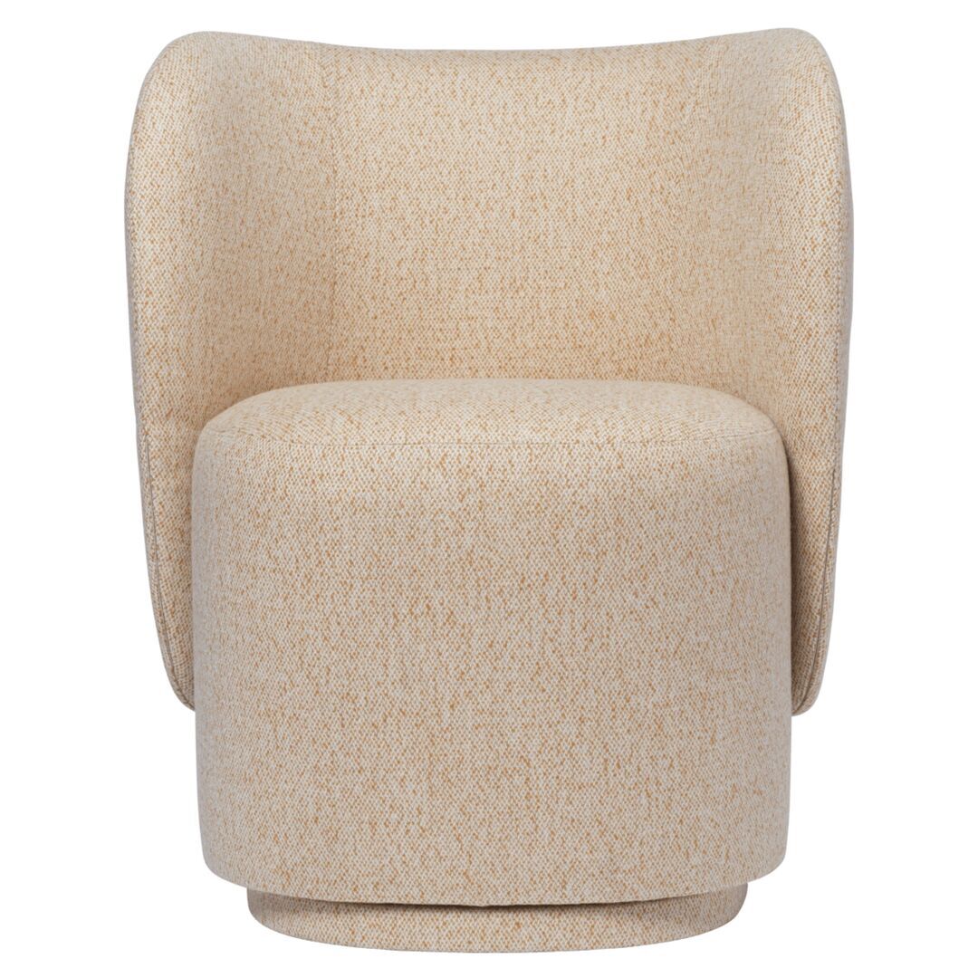 Ferm Living Drehbarer Lounge Chair Rico Club von Ferm Living Black / Honey - Vanir