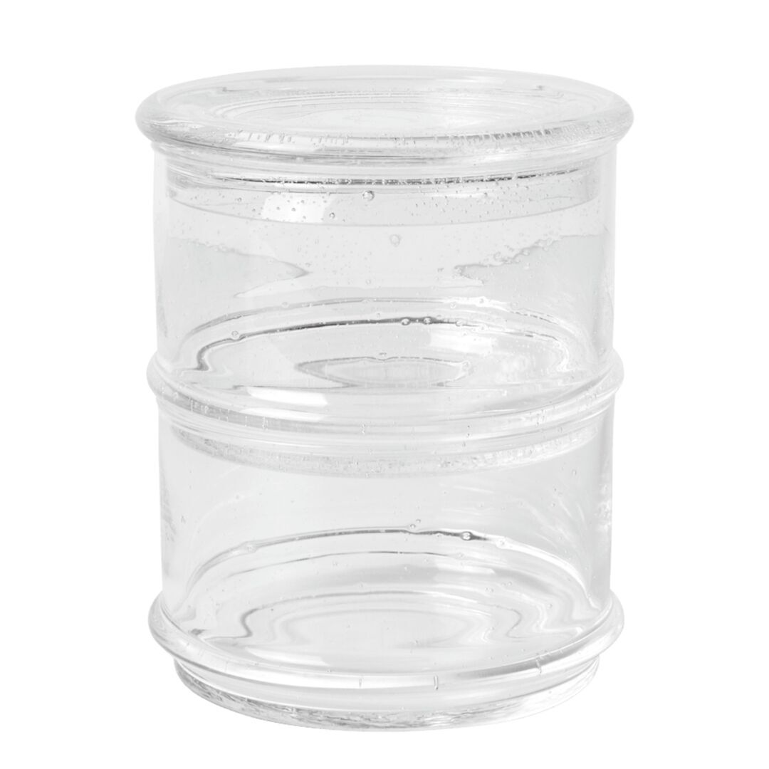 Ferm Living Stapelbare Behälter Boya im 8er Set von Ferm Living Clear with bubbles