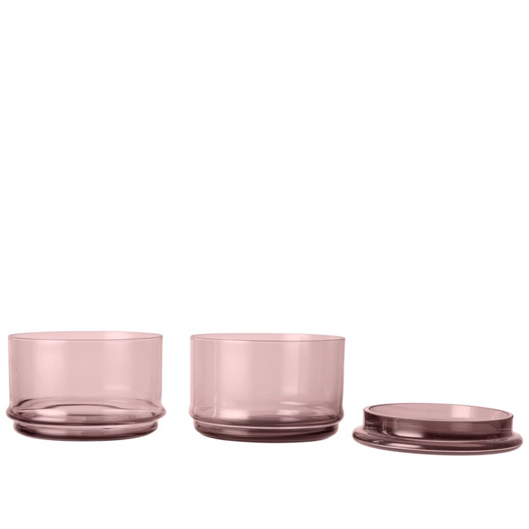 Ferm Living Stapelbare Behälter Boya im 8er Set von Ferm Living Mauve