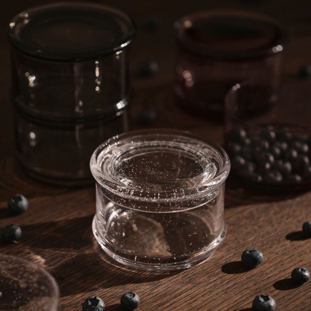 Ferm Living Stapelbare Behälter Boya im 8er Set von Ferm Living Mauve