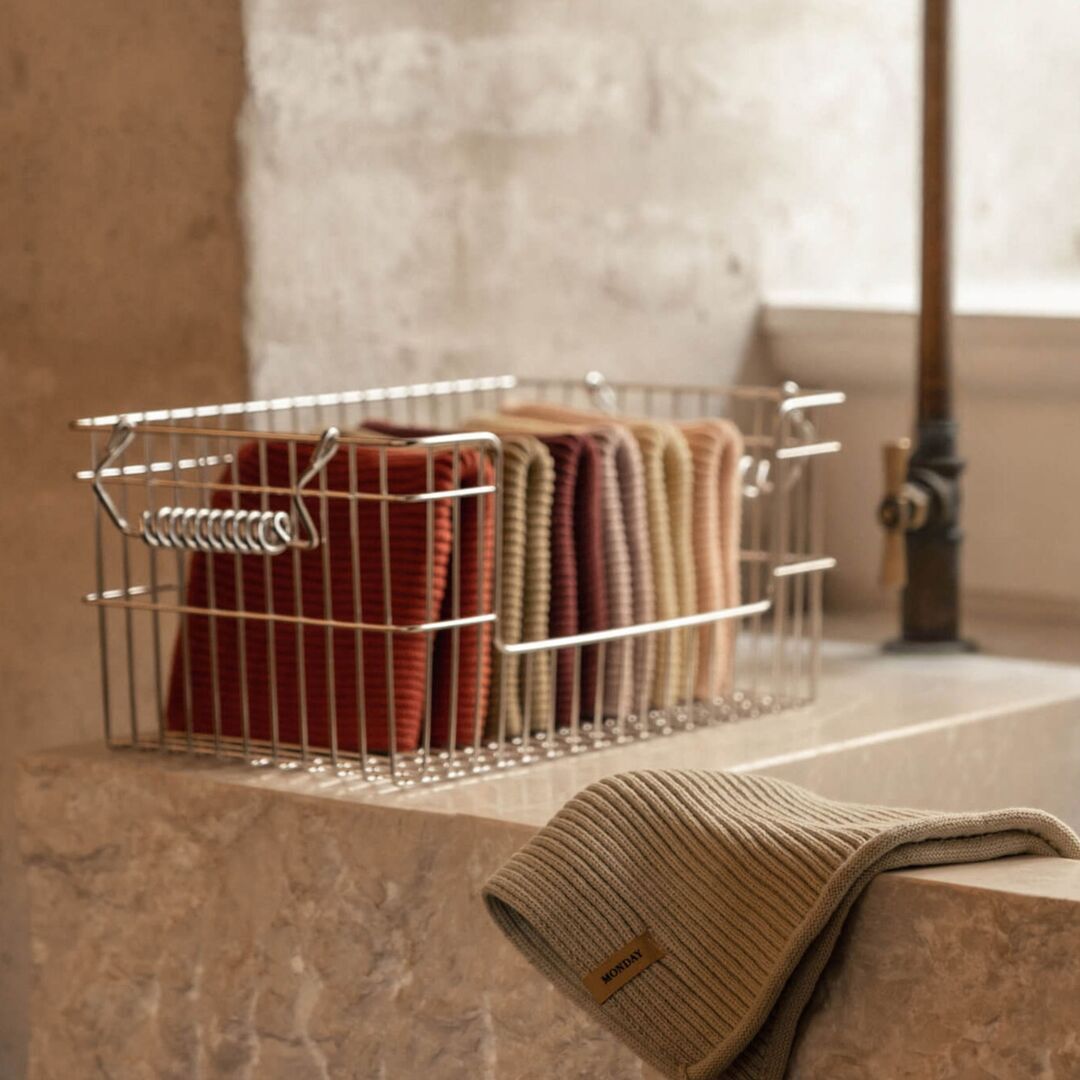Ferm Living Offene stapelbare Körbe Cala im 8er Set von Ferm Living Cashmere