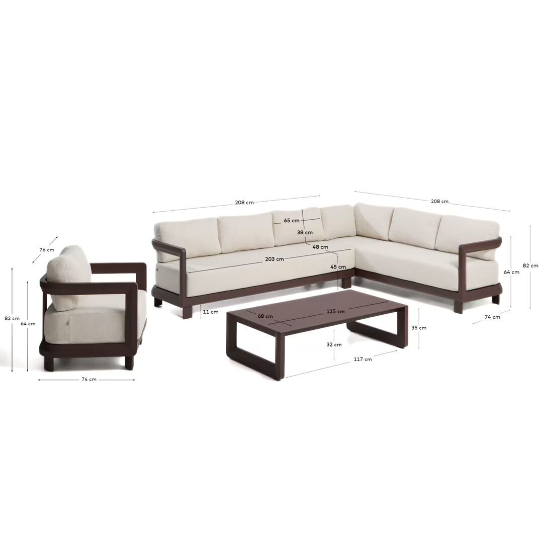 Kave Home Outdoor Set 3 Nerano von Kave Home Braun