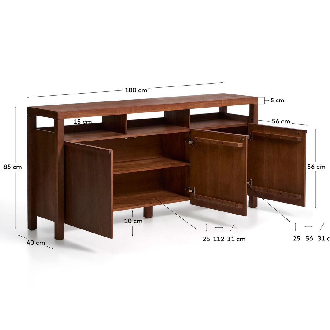 Kave Home,Sideboard Norani von Kave Home,Nussbaum,Sideboard,klassisches Sideboard