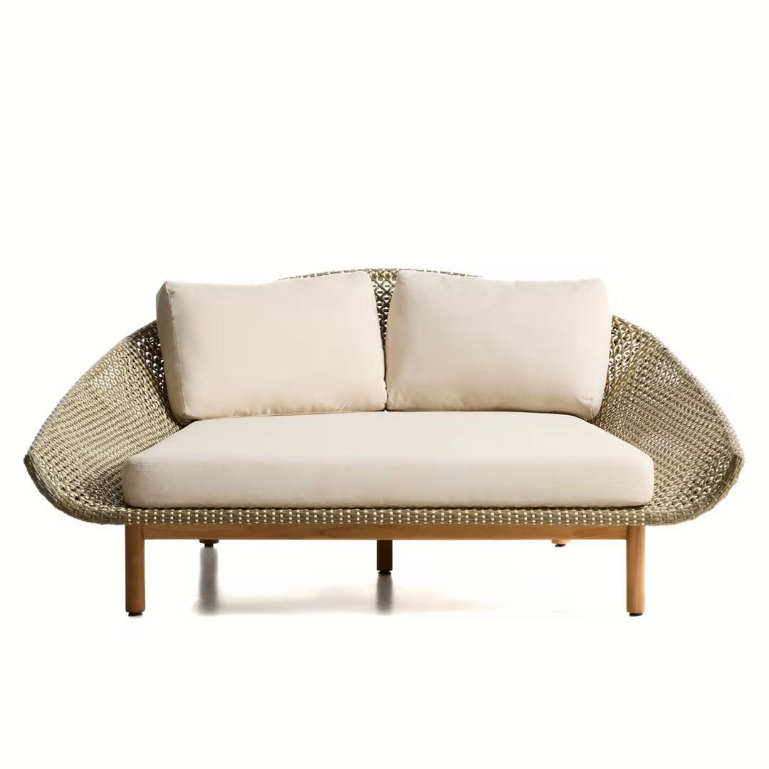 Kave Home 2er-Sonnenliege Olbia von Kave Home Grün / Beige
